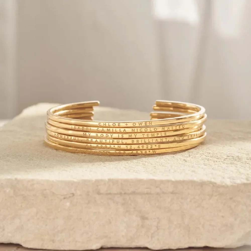 Couple Engrave Name Text Custo - Coordinates Bracelet ulasan dan harga